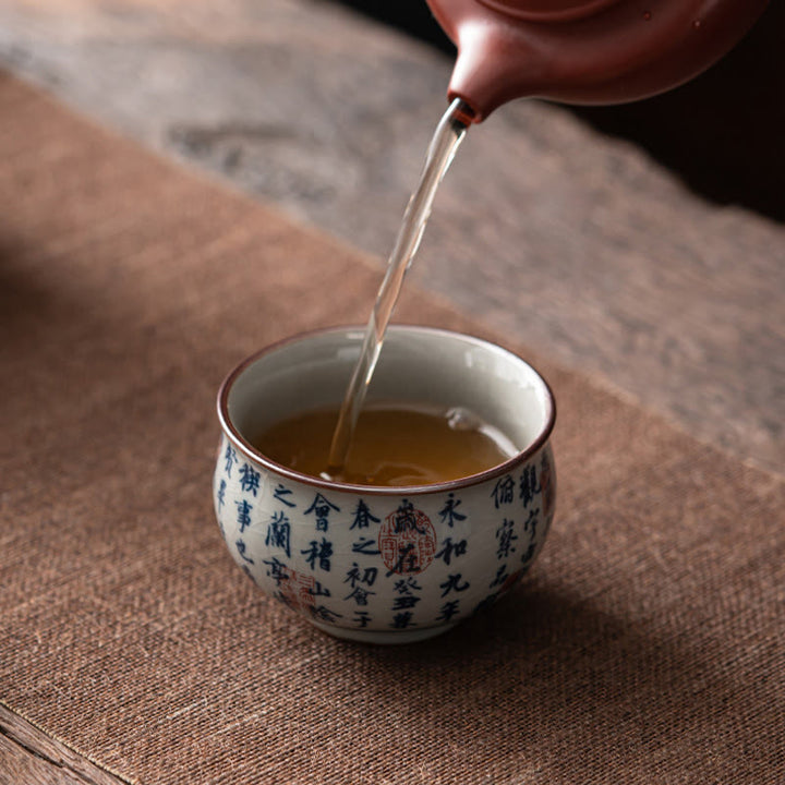 Buddha Stones Mountain Landscape Lotus Orchid Pavilion Gathering Ceramic Teacup Kung Fu Tea Cup - image 13