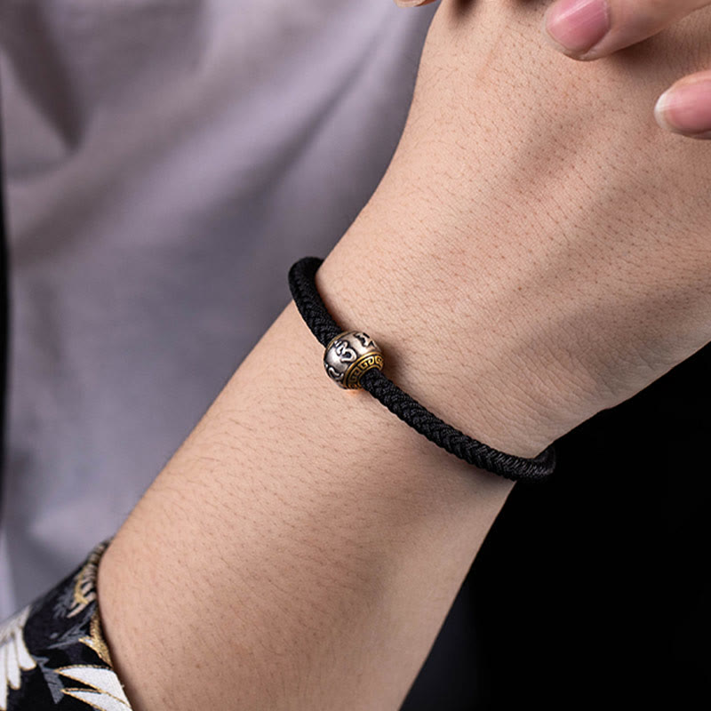 Buddha Stones 925 Sterling Silver Tibet Handmade Om Mani Padme Hum Luck Protection King Kong Knot Braided Bracelet - image 26