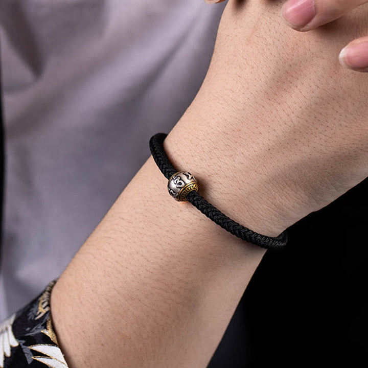 Buddha Stones 925 Sterling Silver Tibet Handmade Om Mani Padme Hum Luck Protection King Kong Knot Braided Bracelet - image 26