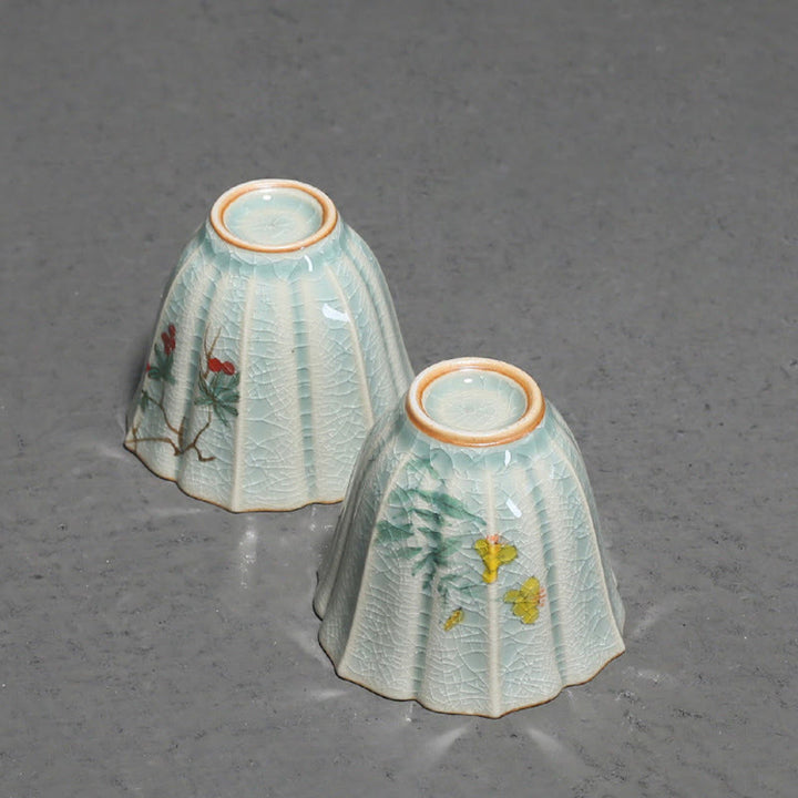Buddha Stones Loquat Dogwood Hawthorn Morning Glory Ceramic Teacup Kung Fu Tea Cup - image 13