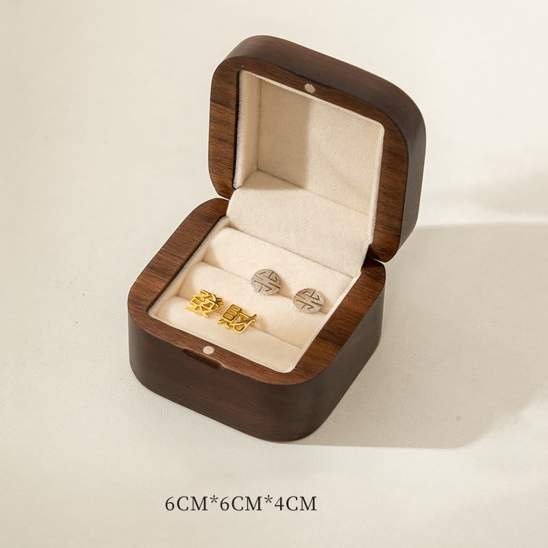 Retro Handmade Black Walnut Wood Ring Jewelry Storage Box Leaf Wooden Gift Box - image 13