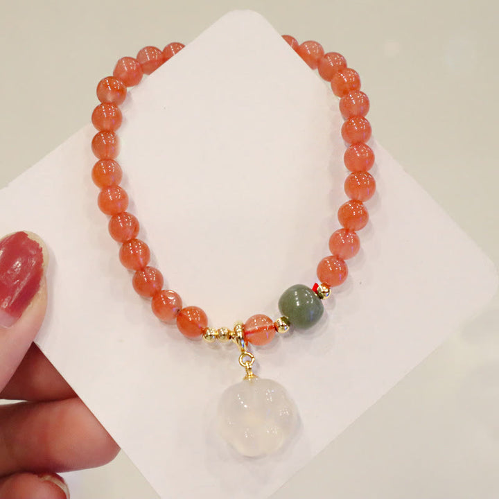 Buddha Stones Red Agate Chalcedony Cat Paw Jade Confidence Bracelet - image 3