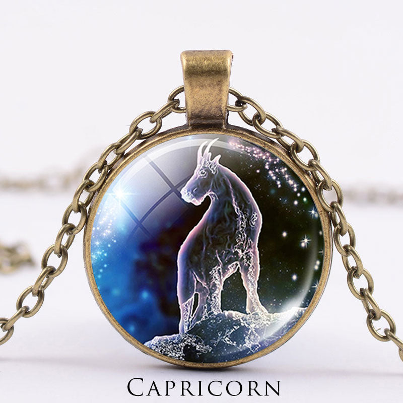 12 Constellations of the Zodiac Moon Starry Sky Protection Blessing Necklace Pendant - image 35