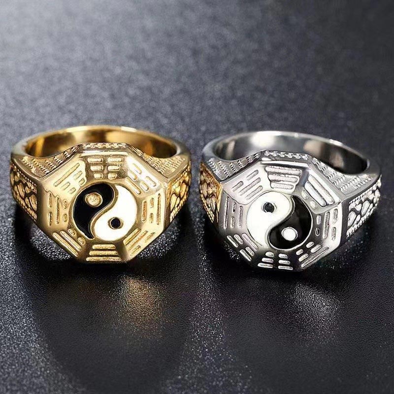 Yin Yang Symbol Copper Luck Ring - image 0
