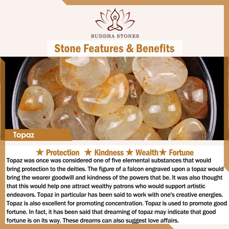 Buddha Stones Natural Citrine Pearl Topaz White Crystal Protection Bracelet - image 8