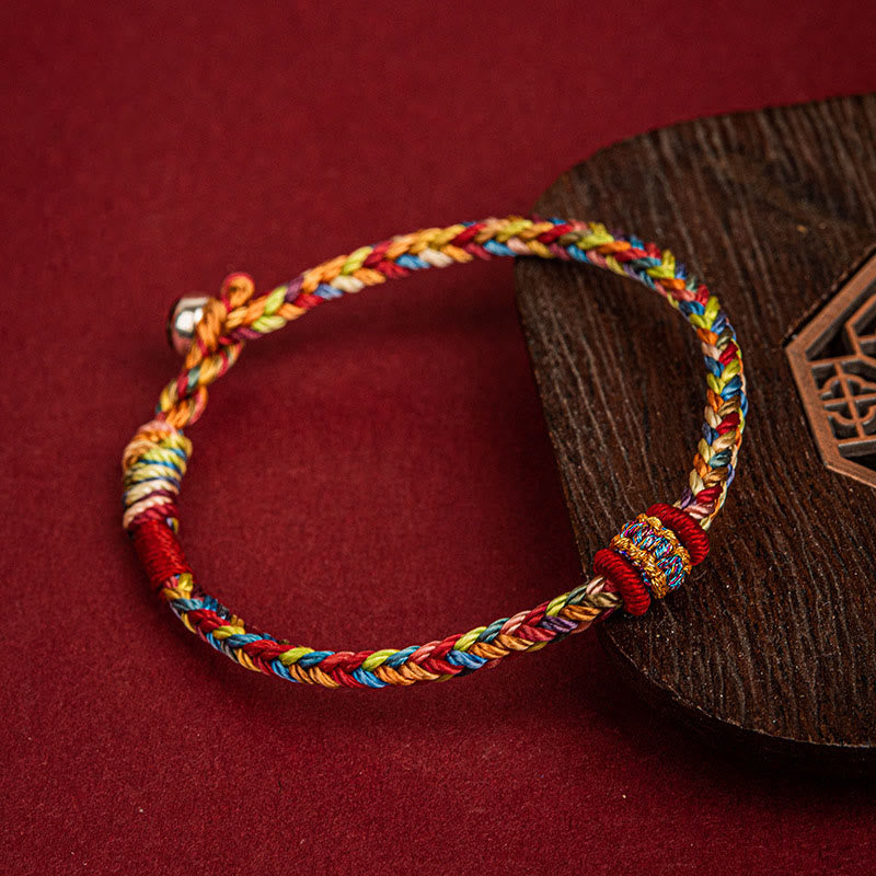 Buddha Stones Handmade Dragon Boat Festival Luck Colorful Rope Child Adult Bracelet - image 1