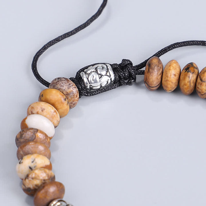 Buddha Stones Picture Jasper Positive Beads String Bracelet - image 9