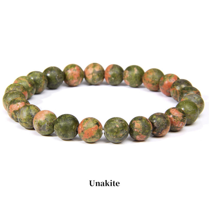 Buddha Stones Natural Stone Quartz Healing Beads Bracelet - 8mm - Unakite - image 38