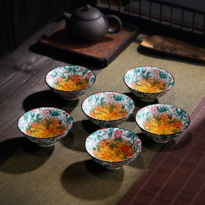 Buddha Stones Flowers Fu Character Mountains Lotus Cherry Blossoms Ceramic Teacup Kung Fu Tea Cup - image 26