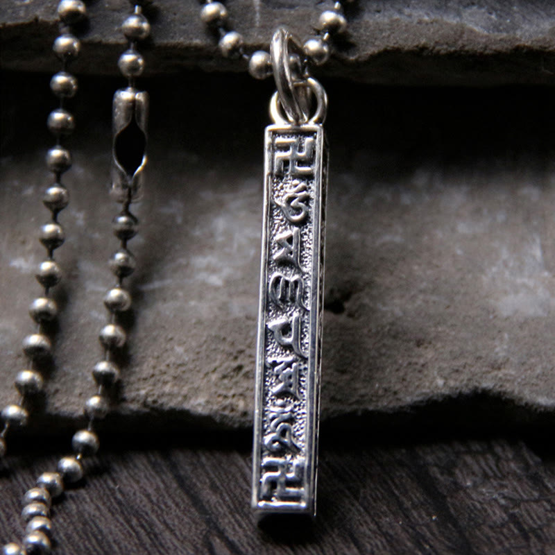 Buddha Stones 925 Sterling Silver Tibetan Om Mani Padme Hum Buddha Swastika Symbol Wisdom Necklace Pendant - Om Mani Padme Hum(Love♥Focus) - image 0