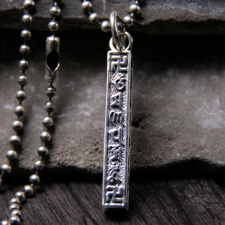 Buddha Stones 925 Sterling Silver Tibetan Om Mani Padme Hum Buddha Swastika Symbol Wisdom Necklace Pendant - Om Mani Padme Hum(Love♥Focus) - image 0