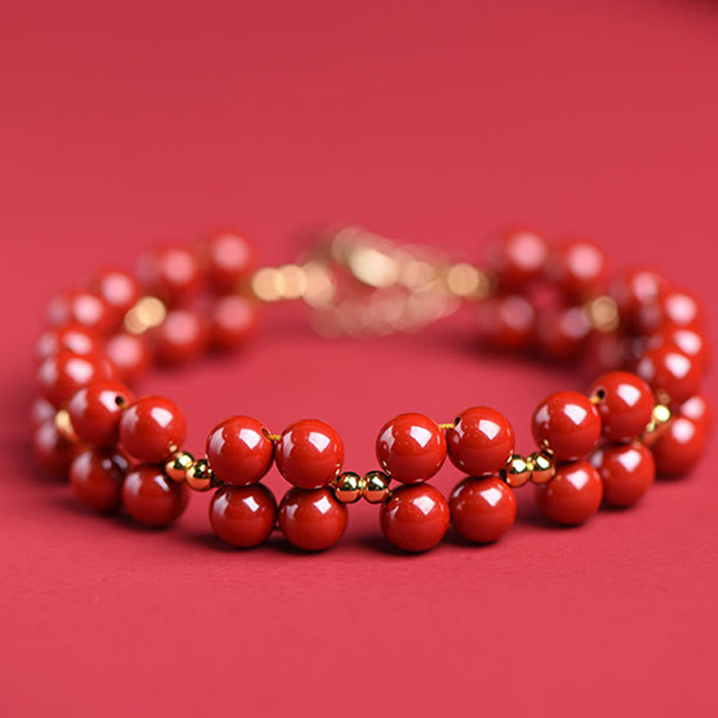 Buddha Stones Natural Cinnabar Beaded Blessing Bracelet - image 11