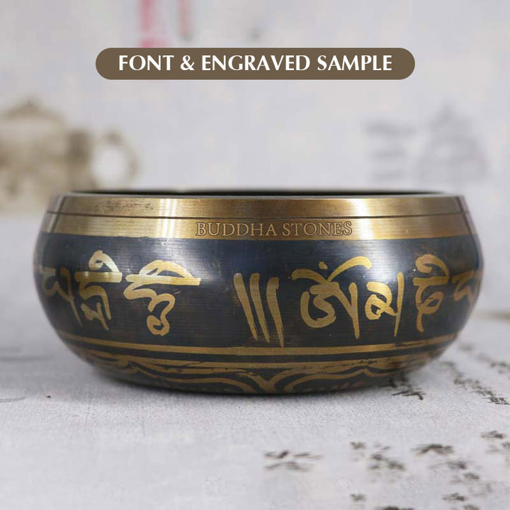 Buddha Stones Tibetan Meditation Bowl for Healing and Mindfulness Om Mani Padme Hum Singing Bowl - image 8