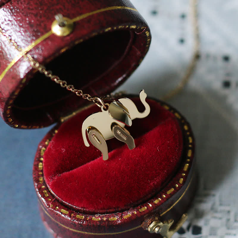 Elephant Titanium Steel Luck Necklace Chain Pendant - image 8