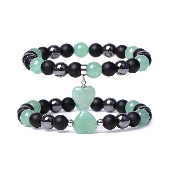 Buddha Stones Black Onyx Tiger Eye Stone Crystal Love Heart Protection Bracelet - image 13