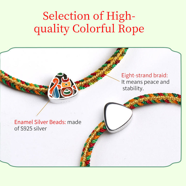 Buddha Stones 925 Sterling Silver Dragon Boat Festival Fu Character Zongzi Pattern Luck Handmade Multicolored Child Adult Bracelet - image 7