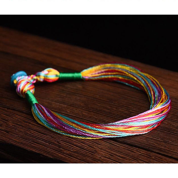 Buddha Stones Tibetan Handmade Five Colorful Thread Dragon Boat Festival Protection Adult Child String Bracelet - image 6