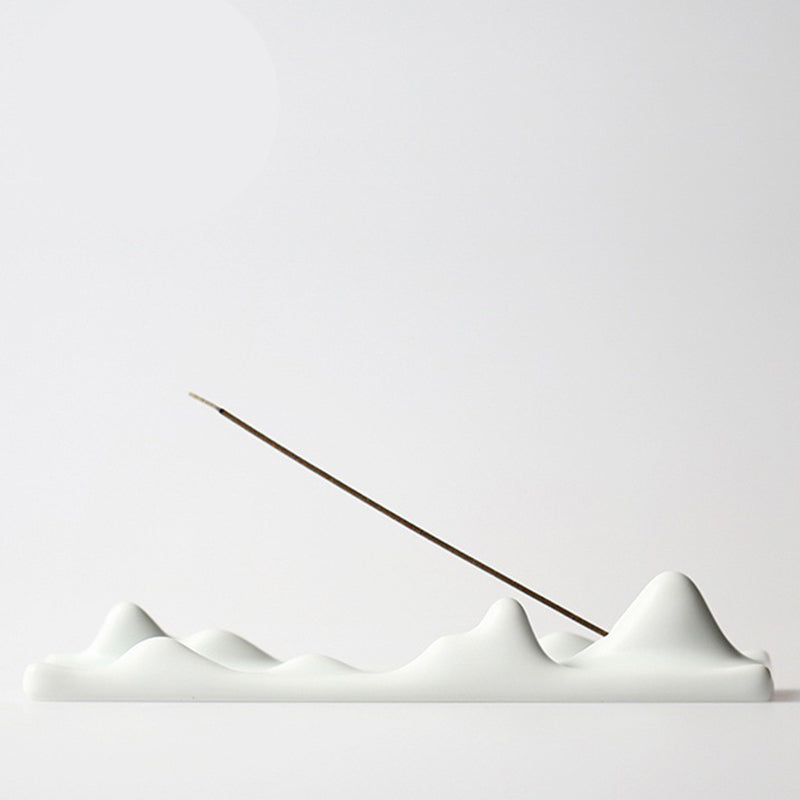 Buddha Stones Mountain Cloud Meditation Balance Incense Holder - White Incense Holder - image 0