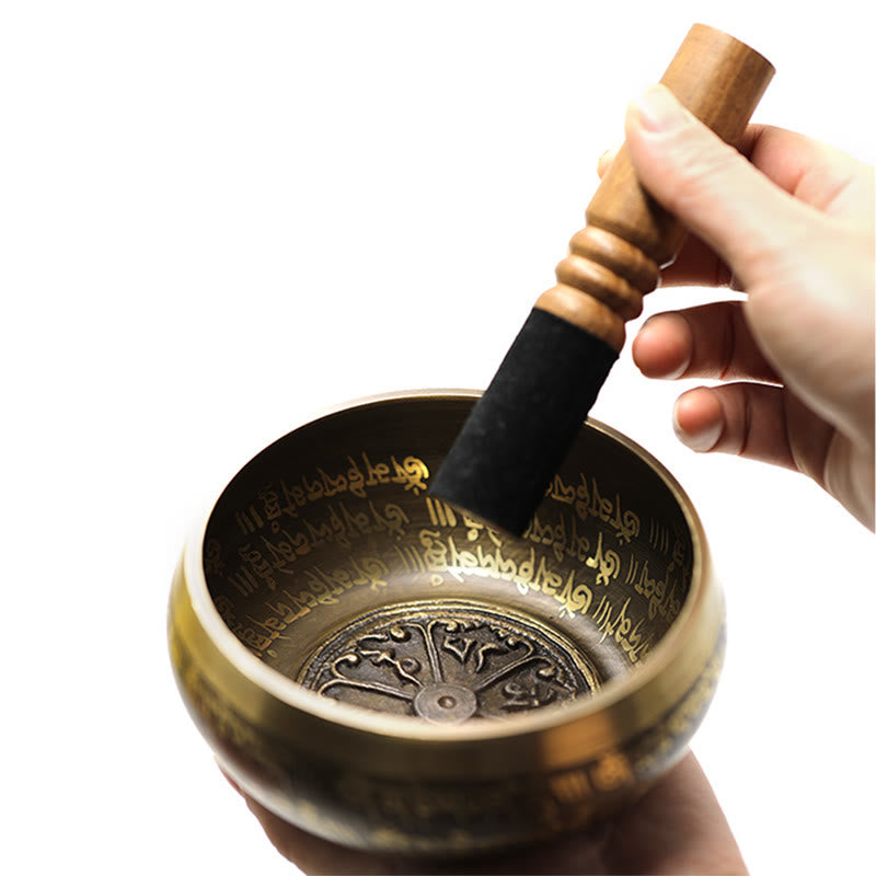 Buddha Stones Tibetan Meditation Sound Bowl Handcrafted for Healing and Mindfulness Singing Bowl Set - image 11