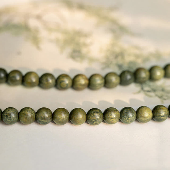 Buddha Stones Green Sandalwood Positive Peace Bracelet - image 13