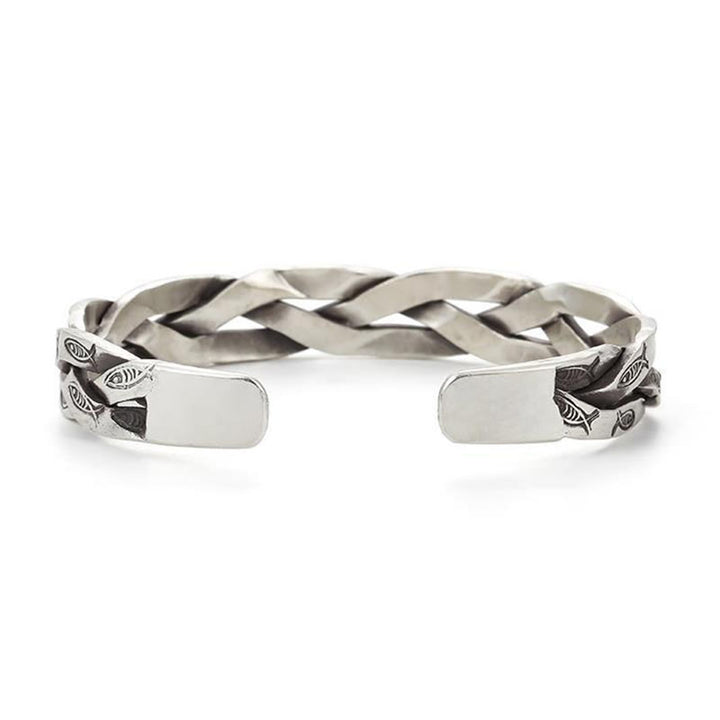 Buddha Stones Koi Fish Twisted Design Luck Wealth Cuff Bracelet Bangle - image 4
