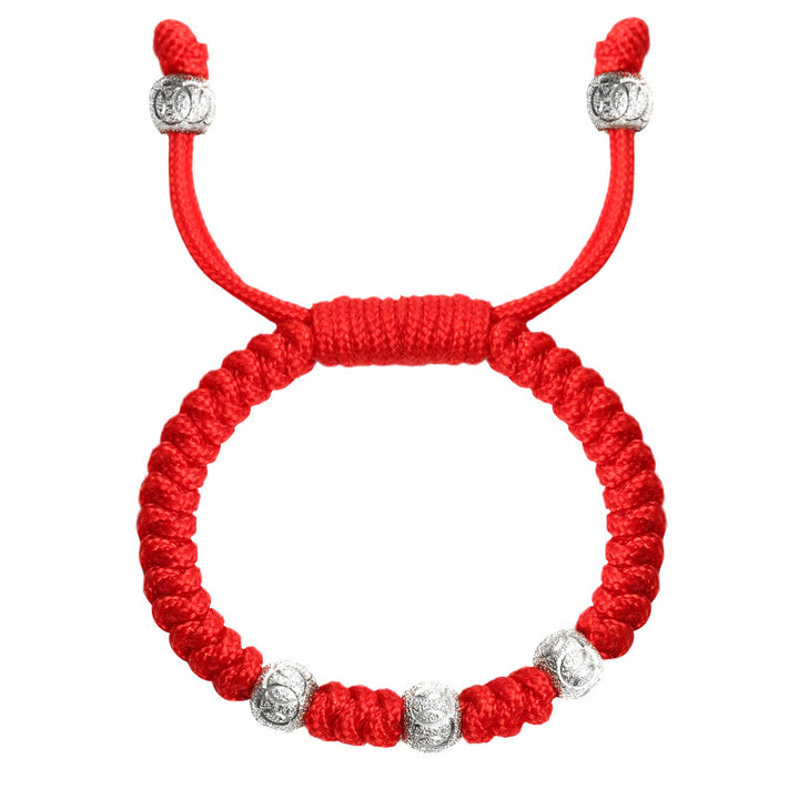Buddha Stones 925 Sterling Silver King Kong Knot Multicolored Red String Strength Handmade Braided Kids Child Bracelet - image 11