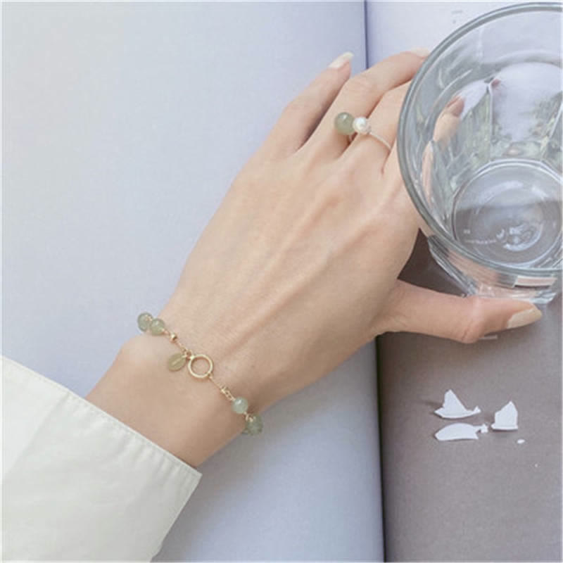 Buddha Stones Unique Natural Hetian Jade 14K Gold filled Luck Beaded Bracelet - image 6