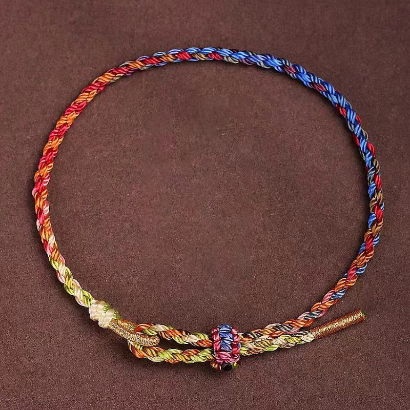 Buddha Stones Handcrafted Luck Colorful Rope Child Adult Bracelet - 19cm - image 0