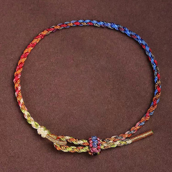 Buddha Stones Handcrafted Luck Colorful Rope Child Adult Bracelet - 19cm - image 0