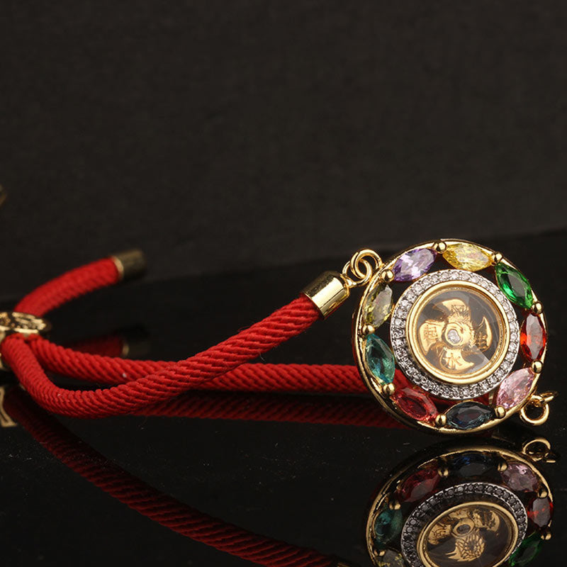 Buddha Stones Colorful Zircon Copper Wealth Luck Rotation Bracelet Necklace Pendant - image 13