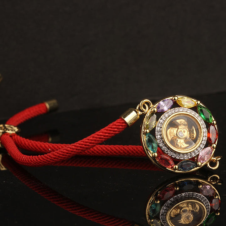 Buddha Stones Colorful Zircon Copper Wealth Luck Rotation Bracelet Necklace Pendant - image 13