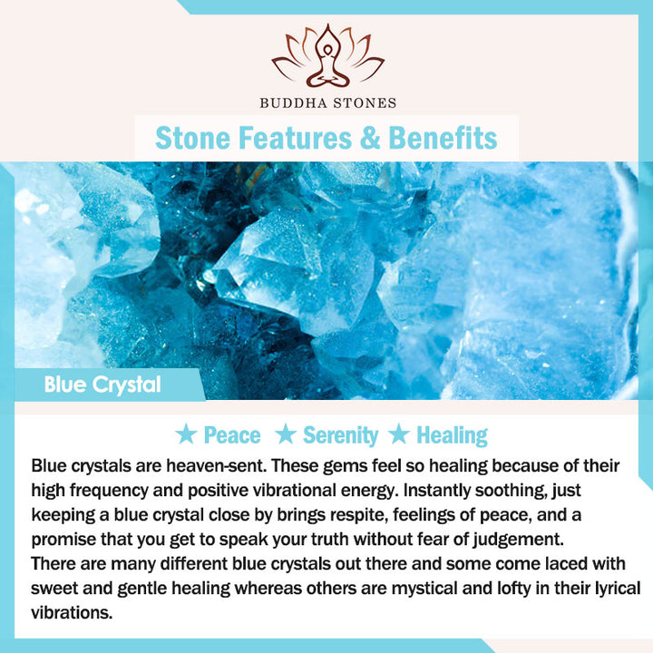 Buddha Stones 108 Beads Blue Crystal Healing Bracelet Mala - image 11
