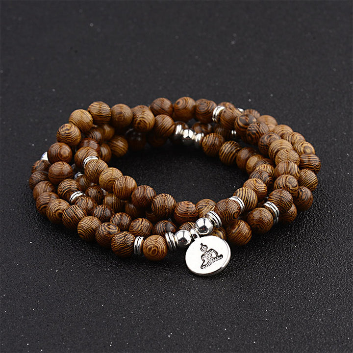 Buddha Stones Tibetan Lightning Strike Wood Bracelet Lotus Buddha Mala - image 3