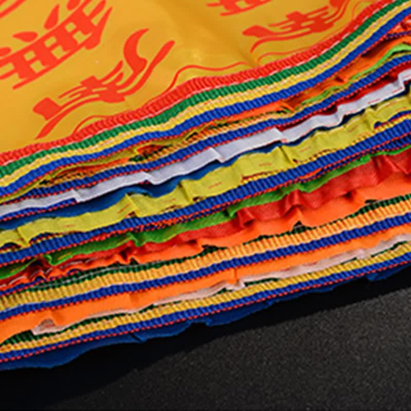 Buddha Stones Tibetan 7 Colors Windhorse Letter Auspicious Lotus Outdoor 21 Pcs Prayer Flag - image 9