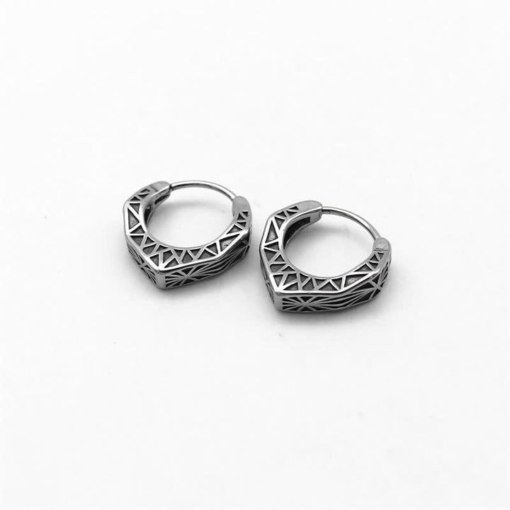 Viking Hoop Titanium Steel Balance Earrings - image 11