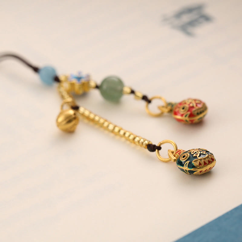 Gold Swallowing Beast Family Luck Key Chain - image 2