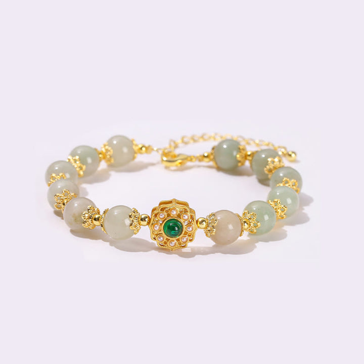 Buddha Stones Natural Jade Prosperity Bead Chain Bracelet - image 10