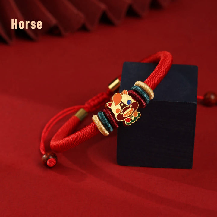 Buddha Stones Handmade 925 Sterling Silver Year of the Dragon Cute Chinese Zodiac Luck Braided Red Bracelet - Horse(Wrist Circumference 14-19cm) - image 15