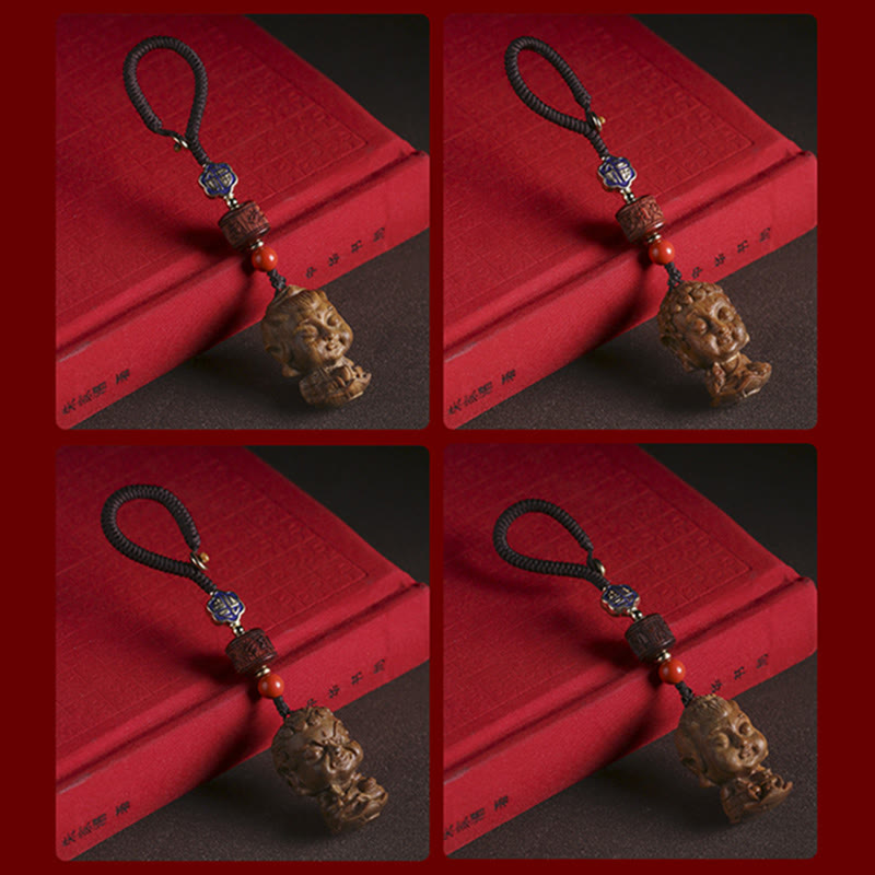 Chinese Zodiac Natal Buddha Green Sandalwood Om Mani Padme Hum Peace Key Chain - image 19