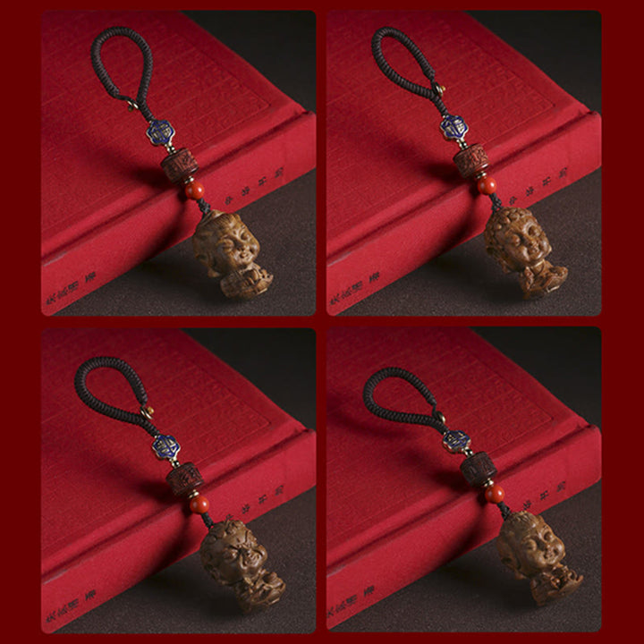 Chinese Zodiac Natal Buddha Green Sandalwood Om Mani Padme Hum Peace Key Chain - image 19