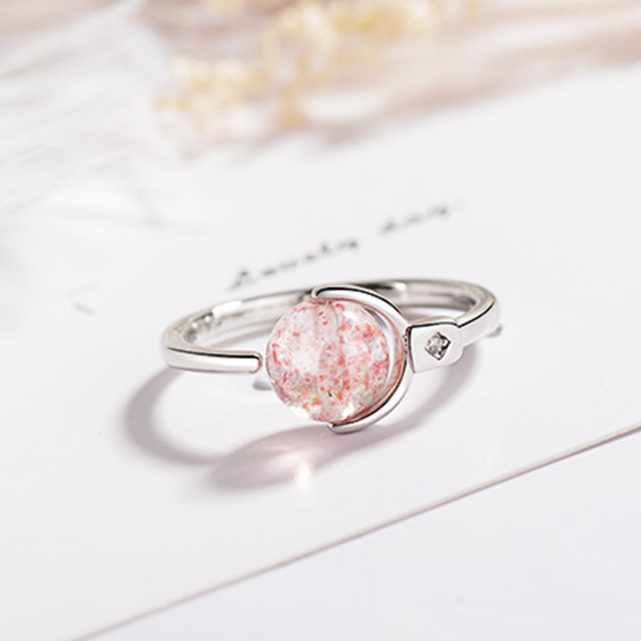 Buddha Stones Pink Crystal Soothing Rotation Ring - image 9
