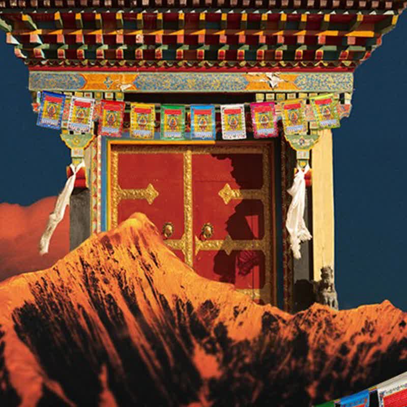 Buddha Stones Tibetan 10 Colors Windhorse Buddha Healing Auspicious Outdoor Prayer Flag - image 20