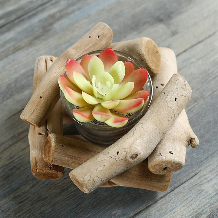 Buddha Stones Wood Candlestick Home Candle Holder Decoration - image 5