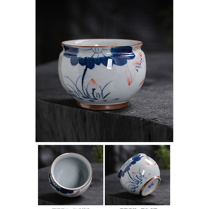 Buddha Stones Lotus Flower Leaf Bamboo Ceramic Teacup Kung Fu Tea Cups - image 15