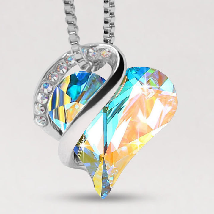 Buddha Stones Love Heart Birthstone Healing Energy Necklace Pendant - 04-April-Rainbow Opal White - image 14
