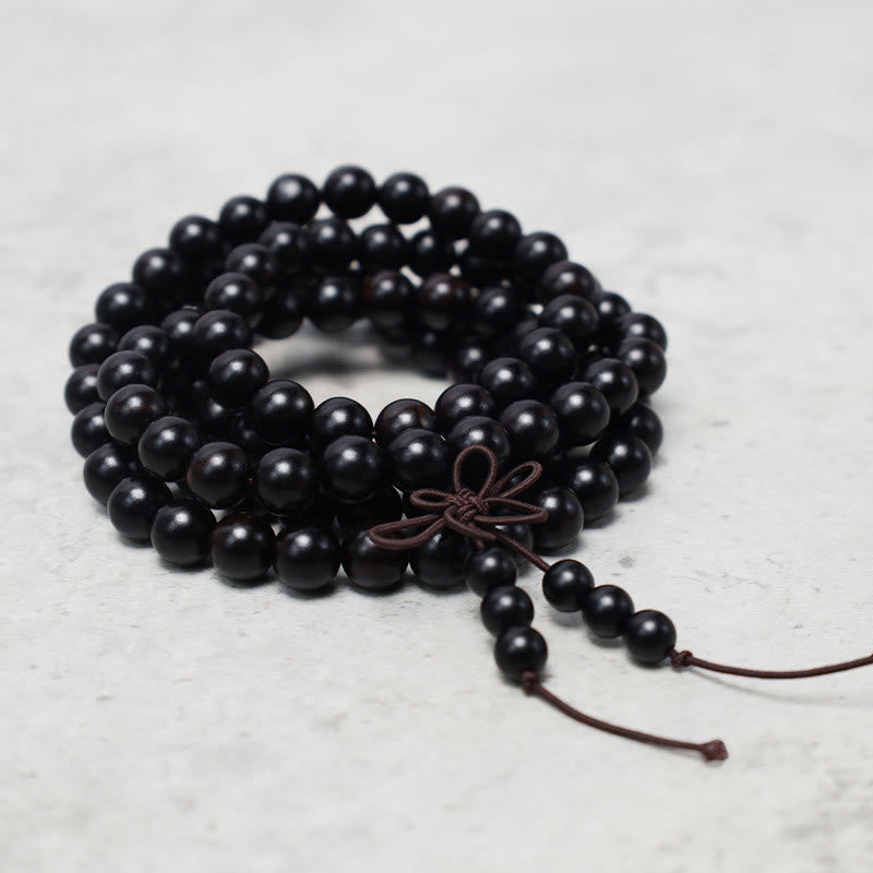 Buddha Stones 108 Mala Beads Bracelet Prayer Meditation Sandalwood Elastic - image 8