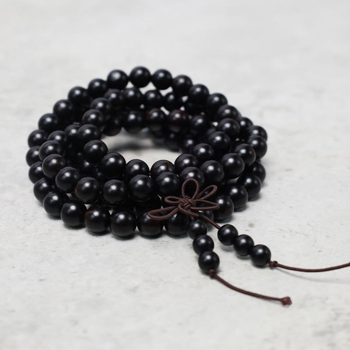 Buddha Stones 108 Mala Beads Bracelet Prayer Meditation Sandalwood Elastic - image 8