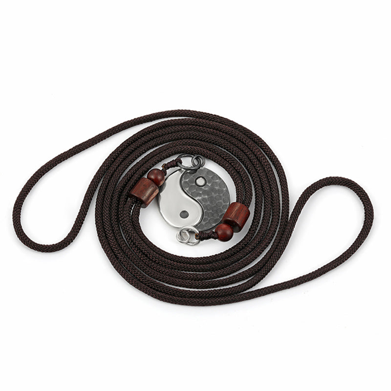 Buddha Stones 990 Sterling Silver Yin Yang Balance Harmony Necklace Pendant - image 13