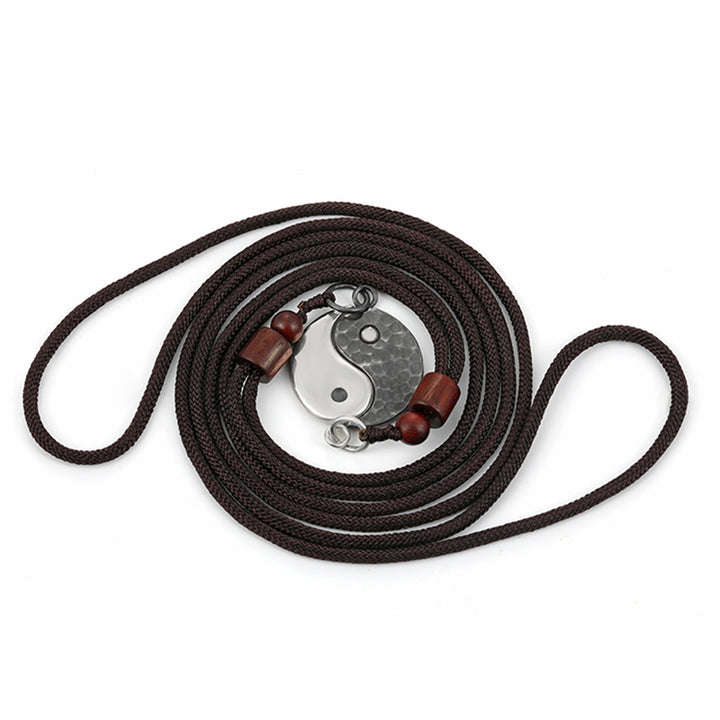 Buddha Stones 990 Sterling Silver Yin Yang Balance Harmony Necklace Pendant - image 13