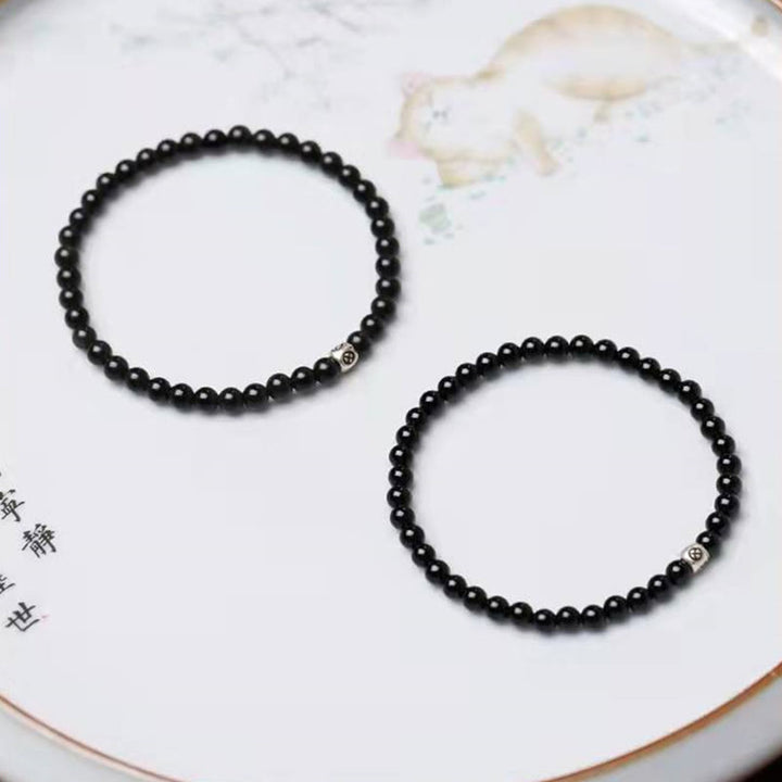 Buddha Stones Natural Black Obsidian Smoky Quartz Purification Strength Bracelet - image 6